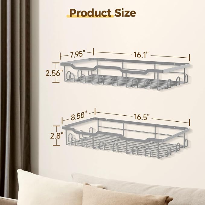 Nicetree Hat Racks for Baseball Caps Wall - Metal Hat Organizer for 48 Baseball Caps Holder, 2 Pack Hat Storage Organizer for Closet, Bedroom, Living Room
