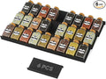 Spice Drawer Organizer, Spice Rack Tray for Kitchen Cabinet, Expandable Seasoning Storage Rack Insert for Drawer/Countertop,6 Pieces Set, ABS (Jars Not Included)