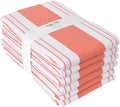 Stripe Kitchen Towels Decor Mordern Design Centreband Tea Dish Towels Boho Stripe Absorbent Festive Gift Set of 6 Pantry Reusable Kitchen Dish Towel|Easter Spring Decor 18x28 Inch Coral