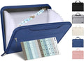 Sooez Heavy Duty Accordion File Organizer with Hidden Handle, Portable 12 Pockets Expanding File Folders, Cloth Monthly Bills Receipt Organizer for Letter/A4, School Classroom Home & Office Supplies