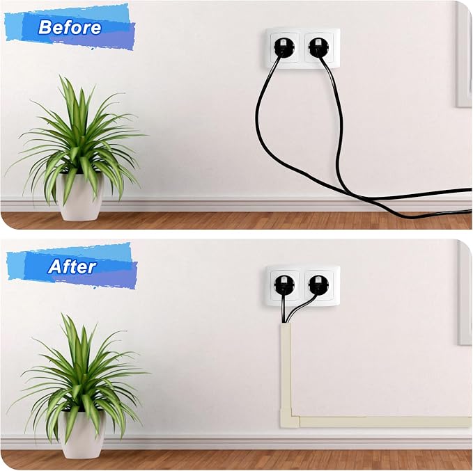 392.5in Wire Covers for Cords Kit - Beige Cord Cover, Wall Wire Hiders, TV Cable Hider, Cord Hider - Mounted TV, Cord Concealer - 25 x 15.7 W 0.95H 0.55in