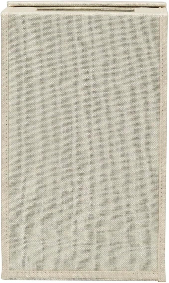 Household Essentials Small Drop Front Shoe Box with Clear Front Panel, Sturdy Poly‑Blended Linen, Cream Finish, Set of 2