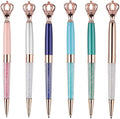 YOUMI Ballpoint pen, 6Pcs crown crystal metal pen, sparkling cute pen, Personalized Crystal Pens，Black Ink Glitter Diamond Pen for Note, Tab, Office School Stationery Supplies (set 9)