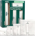 FEBU Compostable Food Storage Bags Variety Pack, 260 Count | Compostable & Biodegradable | PFAS & BPA Free | Drawer Organizer Box | 90 Snack, 90 Sandwich, 50 Quart, 30 Gallon