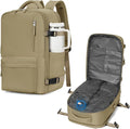 WONHOX Vacuum Seal Backpack for Travel with Air Pump 18x14x8 inches Vacpack Carry on Flight Approved Compression Daypack Laptop Space Saver Bag Storage with Vacuum System Travel Bags Women Khaki