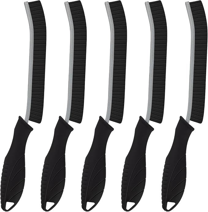 KMOSENIA Crevice Cleaning Brush, 5 Pack Hard Bristle Grout Brush | 5 pack narrow cleaning brushes with stiff bristles for grout, gaps, kitchens, bathrooms and tight spaces.