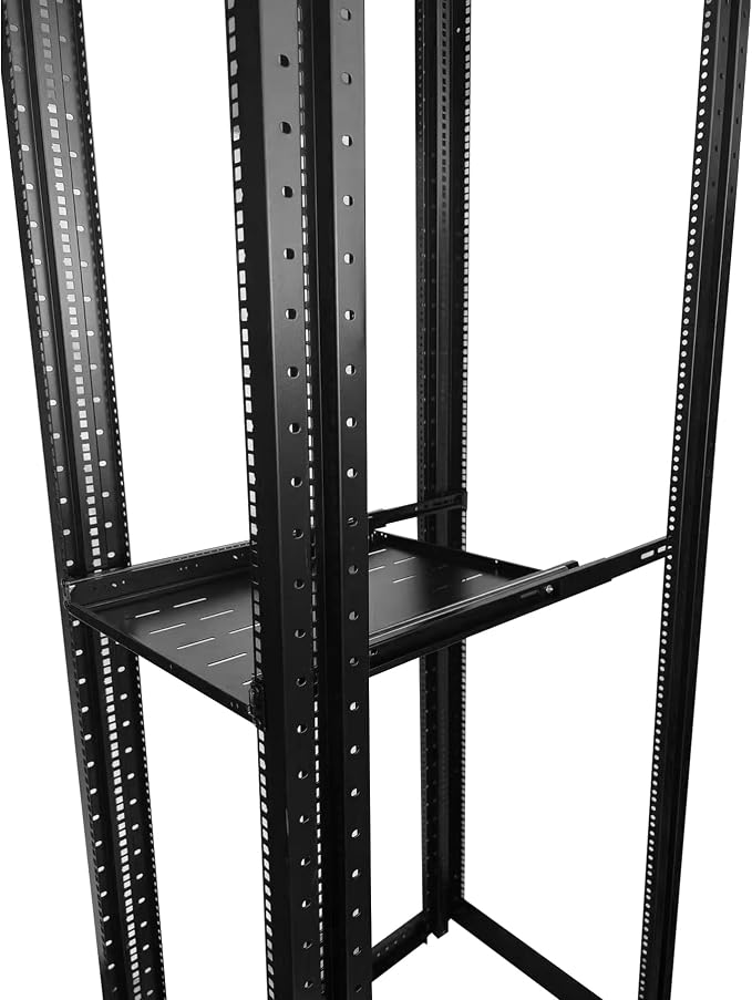 Keyboard mount-1U Sliding Shelf 19in Mount Keyboard Shelf Tray 4 Post Rack Mount Adjustable Depth 24 to 35inch for 19" Server Network Rack&Cabinet (Rack drawer-550)
