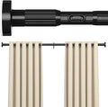 AIZESI 41-165 Inch Heavy Duty Black Tension Curtain Rod - No Drilling, Adjustable, Rust-Resistant for Outdoor, Living Room, Window, Bathroom