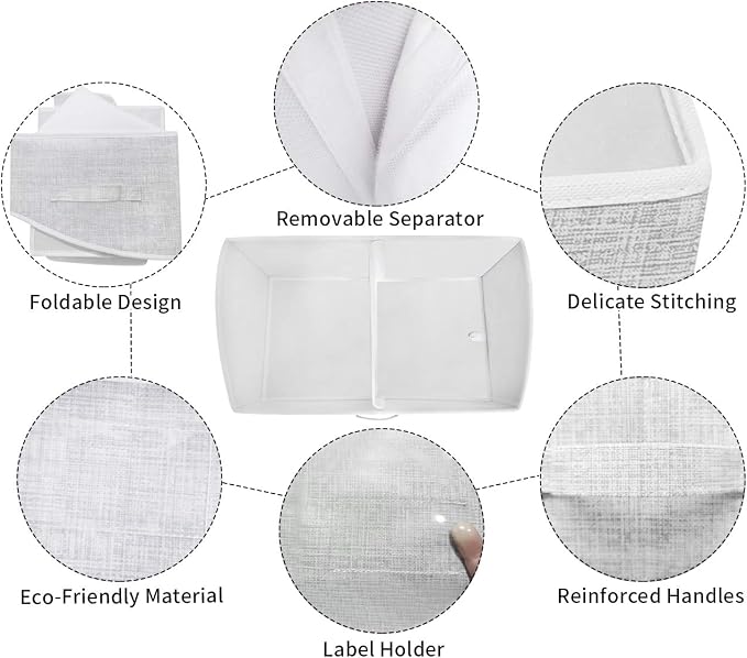 3 Packs Closet Storage Bins - Trapezoid Large Storage Box - Foldable Fabric Baskets for Organizing Clothes - Baby Toiletry, Toys, Towel, DVD, Book (Grey, 20 x 11.2 x 8.3 inches)