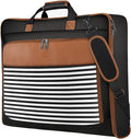 MATEIN Suit Carry On Garment Bag for Travel, Suit Bag with Adjustable Strap | Waterproof, Foldable Garment Luggage, Large Compartment, For Women, For Carrying Clothes, Black Stripe