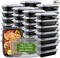 RANLITTLE Meal Prep Containers 50 Pack 38oz Reusable, Leakproof Food Storage Containers with Lids, BPA-Free Plastic To Go Take Out Bento Box Stackable Microwave & Freezer Safe