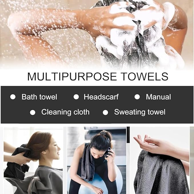 Shiny Microfiber Wipes Bath Shower Cleaning Cloths, 1300gsm Super Absorbent Microfiber Bath Towels, for Bathroom, Car and Home Toilet (2Pcs-Double Pile(23.62 * 15.75in))