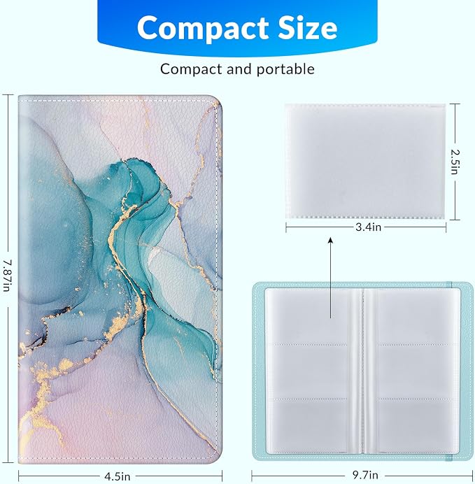 Pu leather business card organizer， 240 Capacity business card holder organizer，Credit card holder for women and men