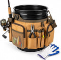 Katai Fishing Bucket Organizer for 5-Gallon Bucket – Heavy-Duty Water-Resistant Tackle Bag with Rod & Pliers Holders – Adjustable Straps & Multi-Pocket Design