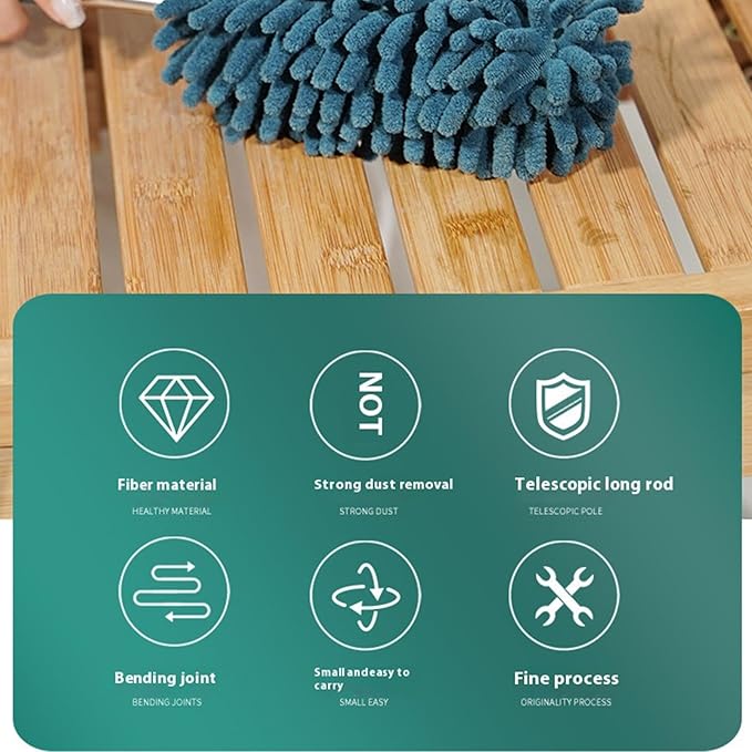 Microfiber Duster - Extendable Feather Duster | Extendable Duster | Feather Dusters for Cleaning | Microfibre Duster Brush | Long Duster Microfibre Duster with Handle for Car, Window, Furniture