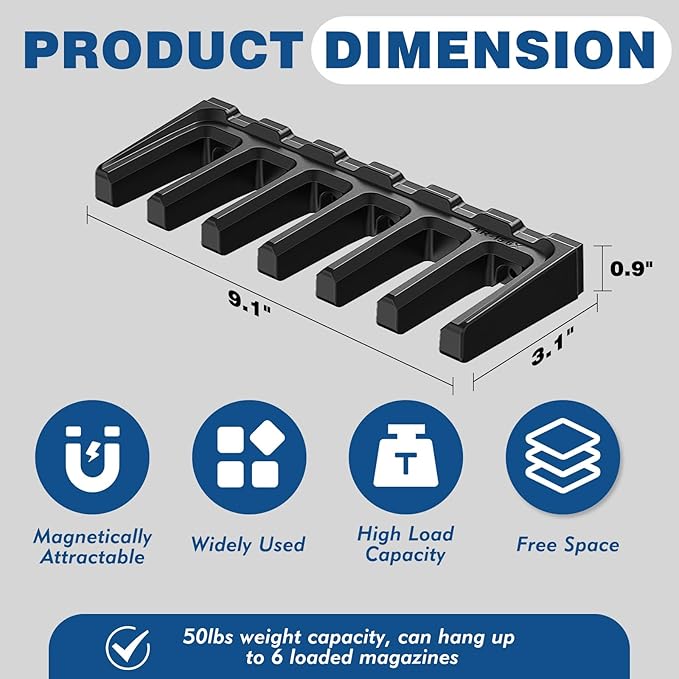 Aoanoko PMAG Rack Wall Mount,Mag Holder|AR Magazine Hodler|Wall Mount Display Mag Storage,Home Magazine Storage Rack,Mag Rack for Gun Safe,Locker,Cabinet,Wall