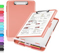 Sooez Clipboard with Storage, Clip Board 8.5 x 11 with Pen Holder, Plastic Organization Case Box for Letter Legal A4 Size Paper, Low Profile Clip, Nurses Teachers Must Haves, School & Office Supplies