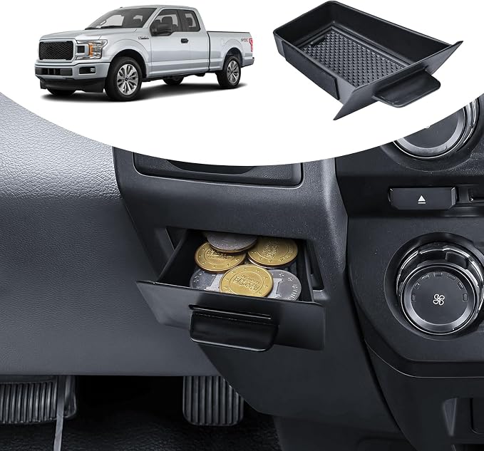 EDBETOS Center Console Drawer Organizer for 2015-2020 Ford F150 Accessories | Hidden Storage Tray, Cubby Drawer Insert Box, Interior Armrest Organizer, Extra Compartment