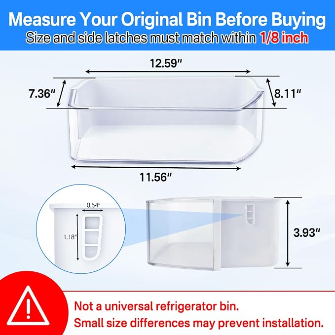 DA97-12650A Door Shelf Bin Only for Right Side Samsung Refrigerator Door Shelf Replacement for Samsung RF263BEAESR RF261BEAESR RF260BEAESR Door Bin for Samsung Fridge Door Shelves With 5 Fridge Magnet