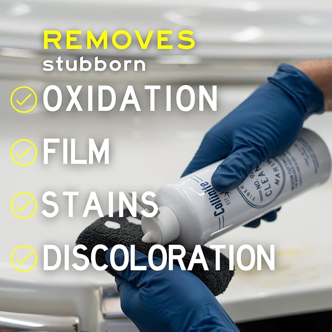 COLLINITE 920 Cleaner-Marine/RV Stain, Water Spot & Oxidation Remover. Easy to Use Heavy Duty Cleaning Compound Restores Shine/Enhances Look. Preps Surface Fast for Wax Protection. (16 fl oz)