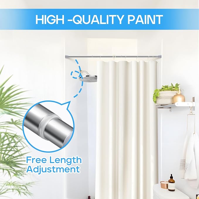 Tension Curtain Rod Silver Tension Rod 2pcs Spring Curtain Rod Non Slip Tension Rods For Windows 28 to 48 Inch No Drilling Adjustable Tension Rods of Curtain Window Closet Kitchen Wardrobe