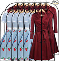 Garment Bags for Hanging Clothes 24'' x 48'' (Set of 12) Coat Covers for Closet Foldable Washable Dress Bags for Hanging Clothes for Long Dress Dance Costumes Suits Gowns Coats
