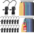 60 Pack Boot Hangers Clips for Closet, Laundry Hooks Hanging Clips Pants Hangers with Clips Legging Organizer Clothes Pins Hanger Clips for Closet Organizer Towel Socks Hats Jeans Home Travel Black