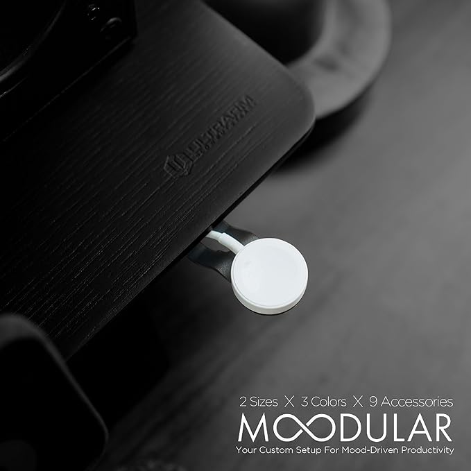 ULTRARM Moodular Watch Stand Add-On for Slide Rails, Do Not Use Alone | Accessory Only, Charger Not Included, Dedicated Watch Spot, Ergonomic & Accessible, Strong & Durable, Black, MSA-WS