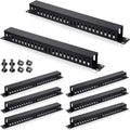 8 Pieces 19 Inch Cable Manager 1U 24 Slot Horizontal Server Rack Mount Cable Management Organizer Raceway Metal Finger Duct with Cover and Screw for Wire Network Wall Cord, Black