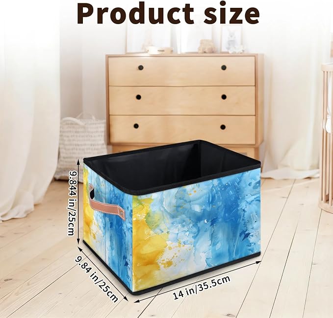 Marble Closet Storage Bin, Foldable Storage Baskets for Shelves, Decorative Shelf Organizer Modern Art Fabric Cube Bin for Living Room Bedroom Home Dorm