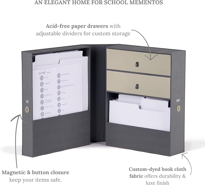 Personalizable Life Essentials & Graduate Keepsake Organizer | Keep High School and College Graduation Memorabilia Organized and Safe in One Convenient Home with this Gift for Students and Grads