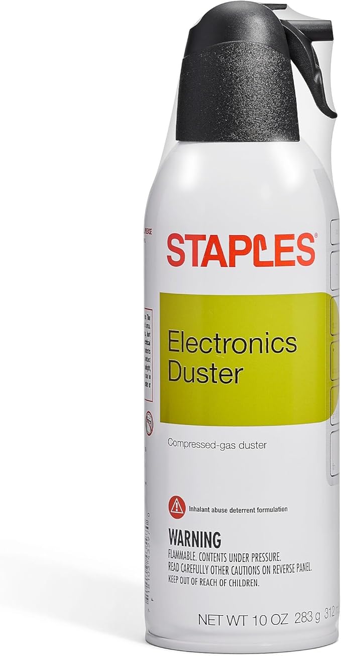 Staples Compressed Air Duster – 10 oz. Cans for Electronics, Keyboards & Office Devices, 4‑Pack