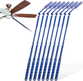 Colingmill 8 Pcs 3 ft Replacement Handles Compatible with Duster Refills, Long Extended Handle Only, Adjustable Length for Ceiling Fans, Blinds, Shelves, Windows, Foldable & Extendable (Blue)