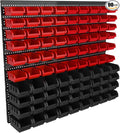 ‌90PCS Wall Mount Storage Bins Organizer - Adjustable Plastic Compartments for Screws/Nuts/Bolts／hardware, Perfect for Garage & Workshop Tool Organization