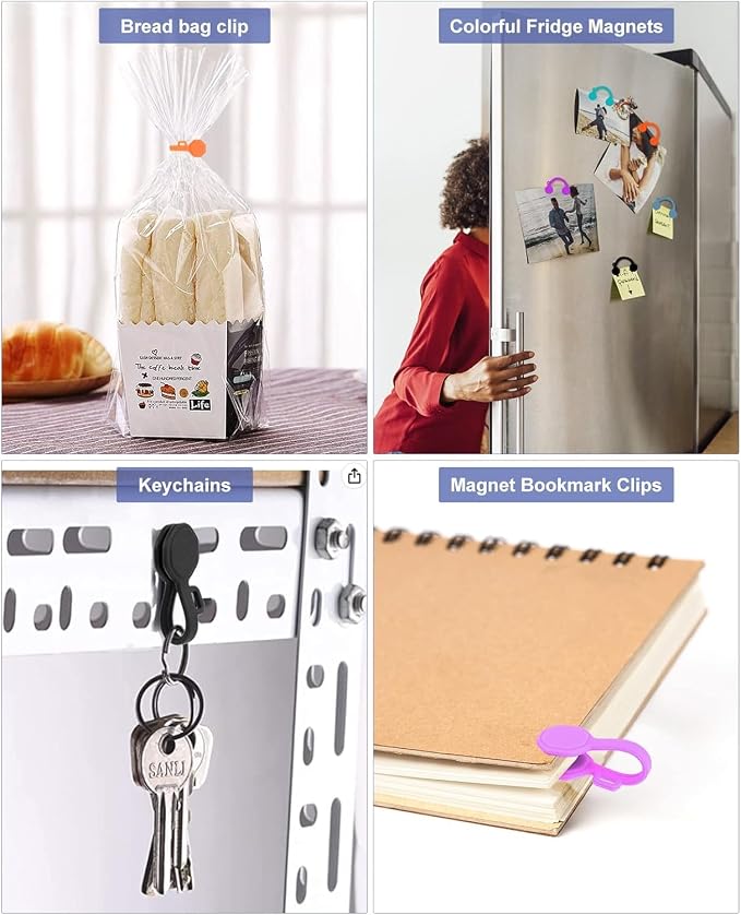 6 PCS Silicone Magnetic Cable Ties, Cable Clips Cord Organizer [1S] Management cable Cords, Reusable Magnet Cable Organizer, Phone Cord Holder for Organizing, Bookmark Whiteboard Fridge Magnets etc