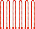 6 PCS 12-Inch Silicone Cable Ties Dia 5mm Reusable Steel-Core Rubber Twist Ties Bendable Cable Ties for Bundling and Holding, All Purpose Cord Tie for Indoor and Outdoor (Red)