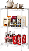 SINGAYE Small Shelves Kitchen Storage Shelf Wire Shelving Metal Adjustable | 3 Tier Shelf Organizers Storage Shelving Unit for Office Pantry Laundry Bathroom Closet Home 11.6" D X 17.6" W X 30" H White