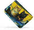Business Card Holder，PU Leather Business Card Case Wallet Two Cat | Pocket Travel Name Card Case for Men and Women Gift，Portable Magnetic Business Card Carrier for Purse