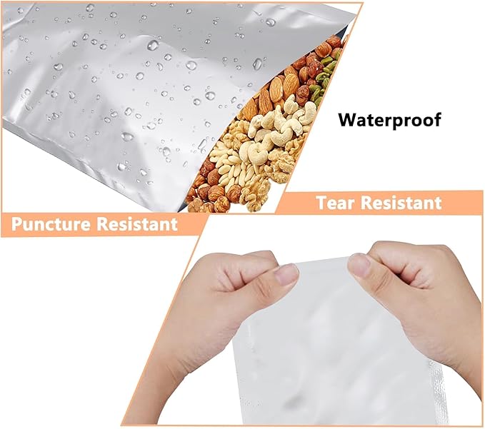 Heat Sealable Mylar Food Storage Bag,ULIFESTAR 5.5Mil Thicker Food Storage Pouches Oxygen Absorbers Vacuum Seal Airtight Packaging for Coffee Beans, Tea, Grains, etc（40 * 60cm/15.75 * 23.62'' ）