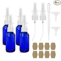 GIVAMEIHF Nasal Spray Bottle Spray Glass Bottles 4Pcs 1oz (30ml) with Press Spray Head Refillable Portable Fine Mist, funnel, dropper,label, empty nose spray glass bottle blue nasal spray bottle
