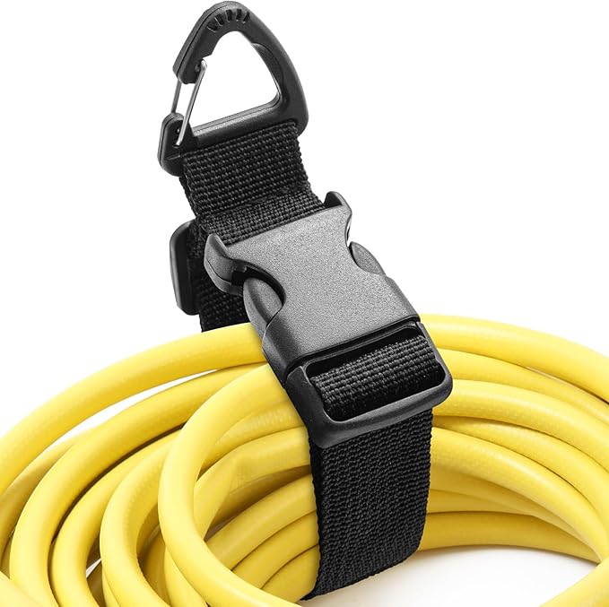 1 Pack 17 Inch Adjustable Extension Cord Holder Organizer with Triangle Clips for Garage Organization and Storage Heavy Duty Extension Cord Hanger for Men Workshop (Black)