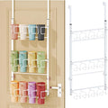 SWTYMIKI 3-Tier Water Bottle Organizer – Over the Door Stanley Cup Holder, Cup Organizer for Door or Wall Mount Option, Stanley Accessories for Pantry, Dorm, Office, RV Use, White