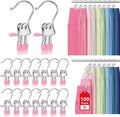 100 Pack Boot Hangers Clips for Closet, Laundry Hooks Hanging Clips Pants Hangers with Clips Legging Organizer Clothes Pins Hanger Clips for Closet Organizer Towel Socks Hats Jeans Home Travel Pink