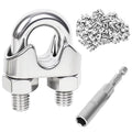 12 Pcs 1/4 inch Wire Rope Clips,Wire Rope Clamp,Cable Clamp | 304 Stainless Steel Smooth Rods for Industry, Metal Working Hobbies and DIY Craft