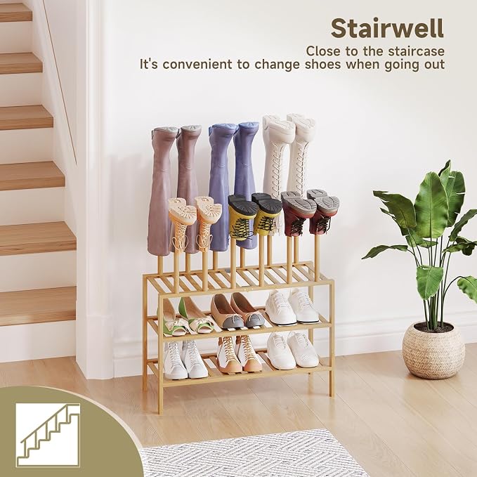 Detachable Boot Rack For Tall Boots Organizer,Outdoor Shoe Rack Storage | 3-Tier Multiuse Shoe Rack For Tall Boots,Closet Organizers And Entryway Storage,Suitable For All Seasons