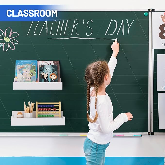 Vetacsion Metal Magnetic Book Shelf For Whiteboard, 2 Pack Magnetic Shelves For Classroom
