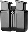 Universal Double Magazine Holder for 9mm/.40 Double Stack Mags, OWB Magazine Holster with Belt Clip, Fits Glock 17/19/ Sig P320/ Hellcat Pro/Echelon/S&W/Taurus/Beretta/H&K/CZ/Walther & More
