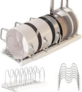 Pot Rack : Pots and Pans Organizer Under Cabinet 7 Adjustable Compartment Expandable Pot Lid Holder for Kitchen Cookware, Bakeware, Lid, Dishes, Cutting Boards,Apricot