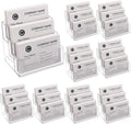 TecUnite 8 Pieces Business Card Holder for Desk 3 Tiers Clear Acrylic Stand for Business Card Organizer Storage Holder Display for Office and Company, 180 Cards Capacity