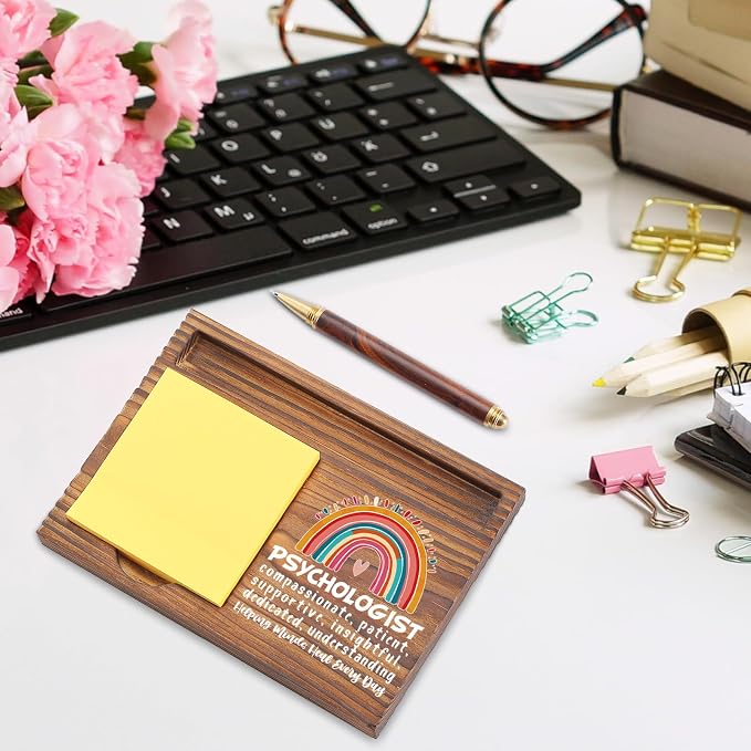 Psychologist Gift Sticky Note Holder Appreciation Thank You Gift Wooden Desk Accessory Psychologist Appreciation Week Team TZP174